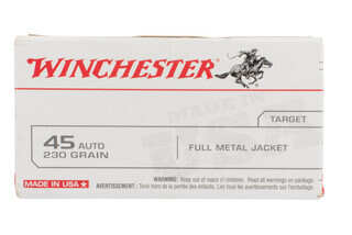 Winchester USA 45 ACP ammo with full metal jacket bullets